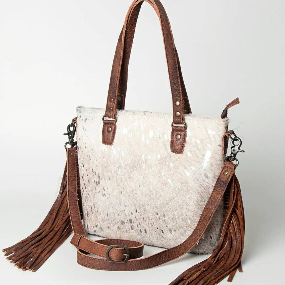 American Darling June Hair-On Cowhide & Leather Fringe Western Tote
